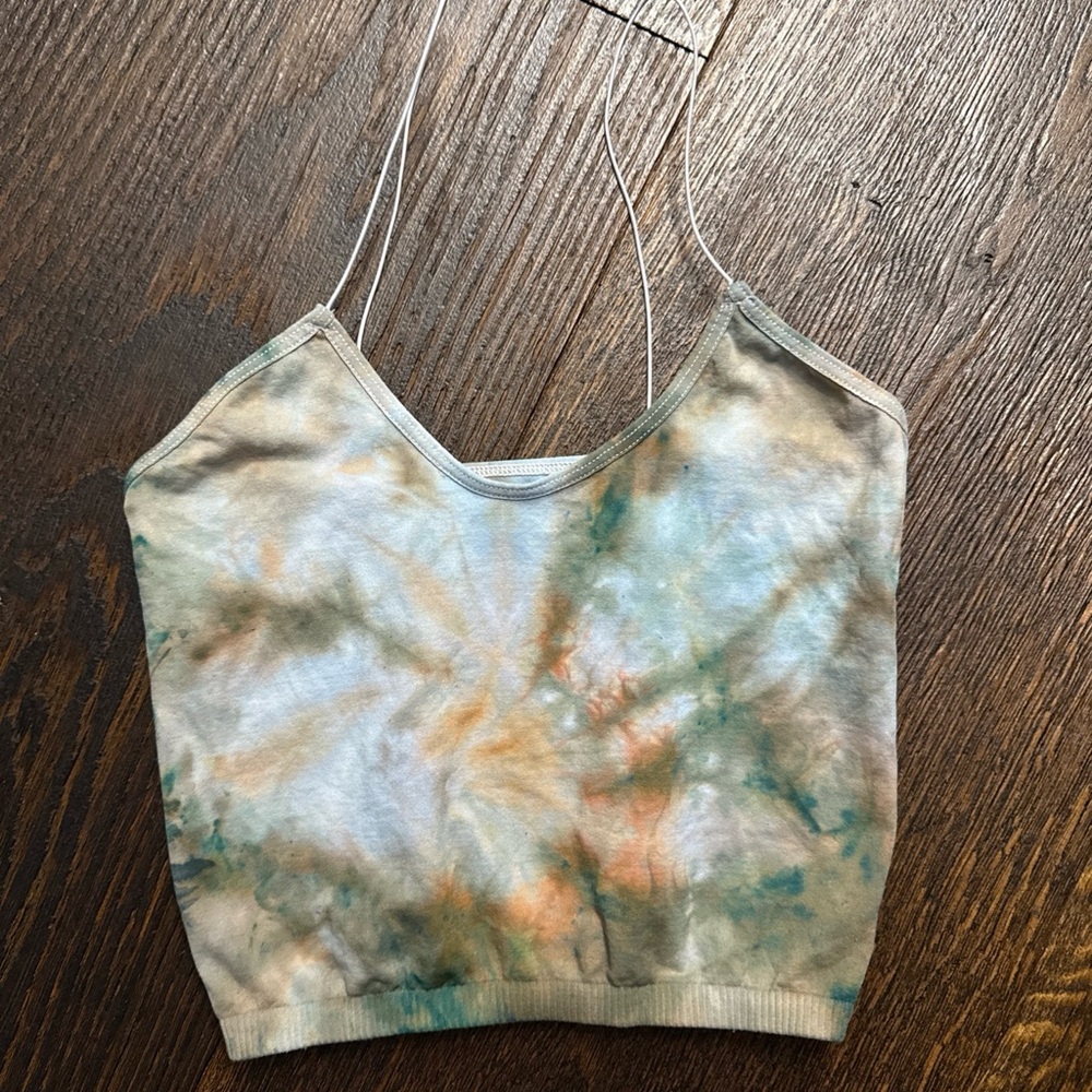 35. Free People Hand Tie-Dyed Skinny Strap Seamless Brami in XS/S - Picture 3 of 7